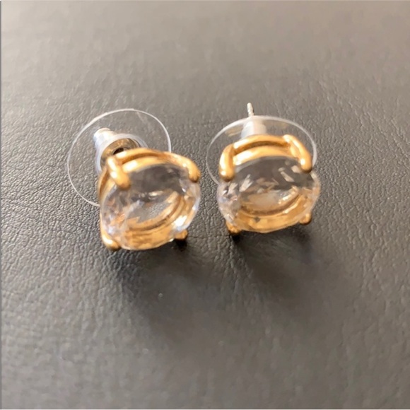Kate Spade Gold and Clear Stud Earrings - Picture 2 of 4